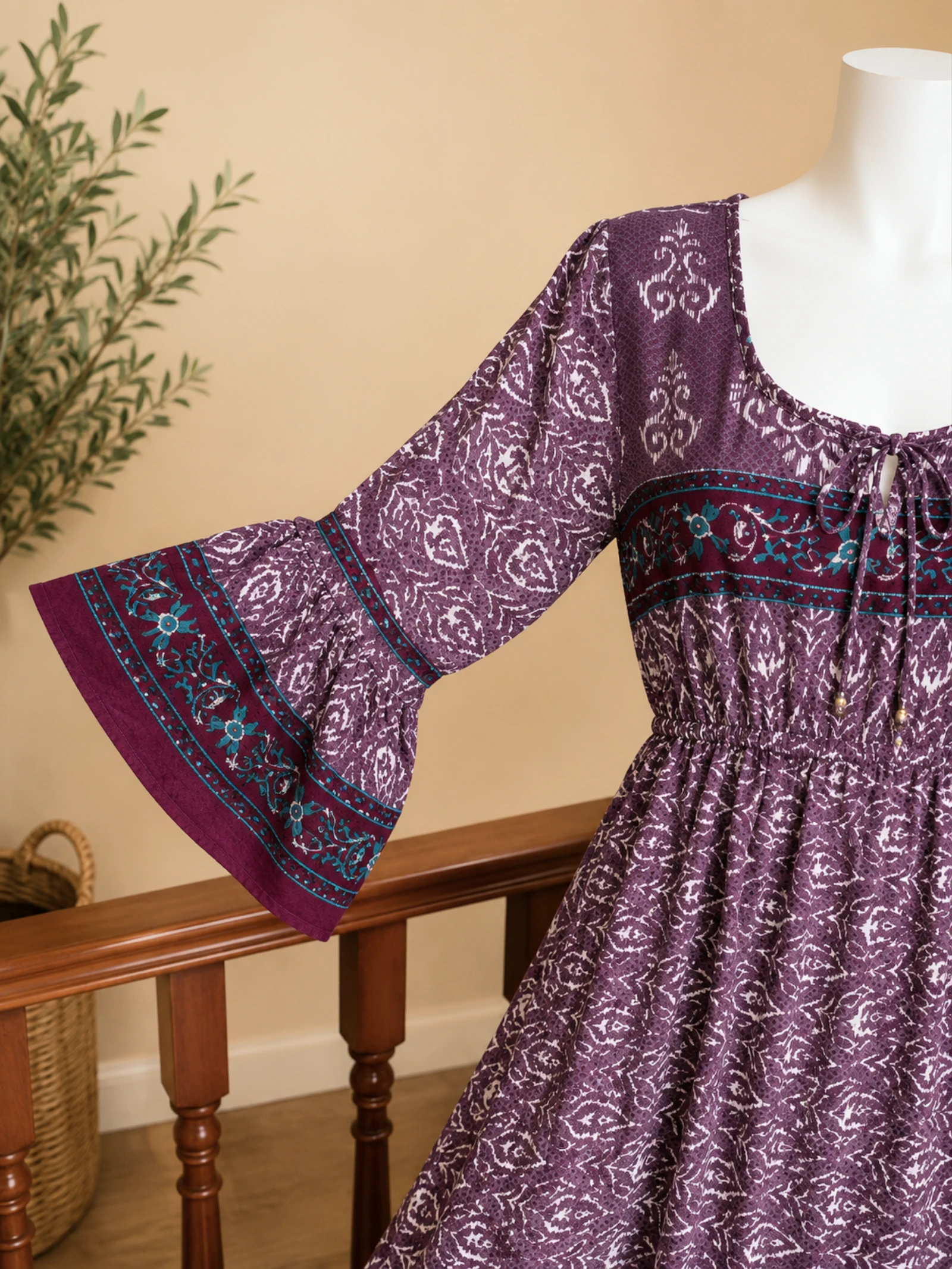 Lang bedrukt Doho-jurk maat M/L - Muslin – photo 4